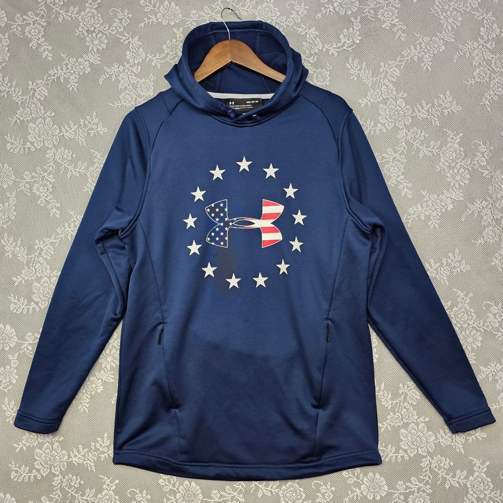 Under Armour Hoodie Men's Medium Patriotic Stars and‎ Stripes Pullover